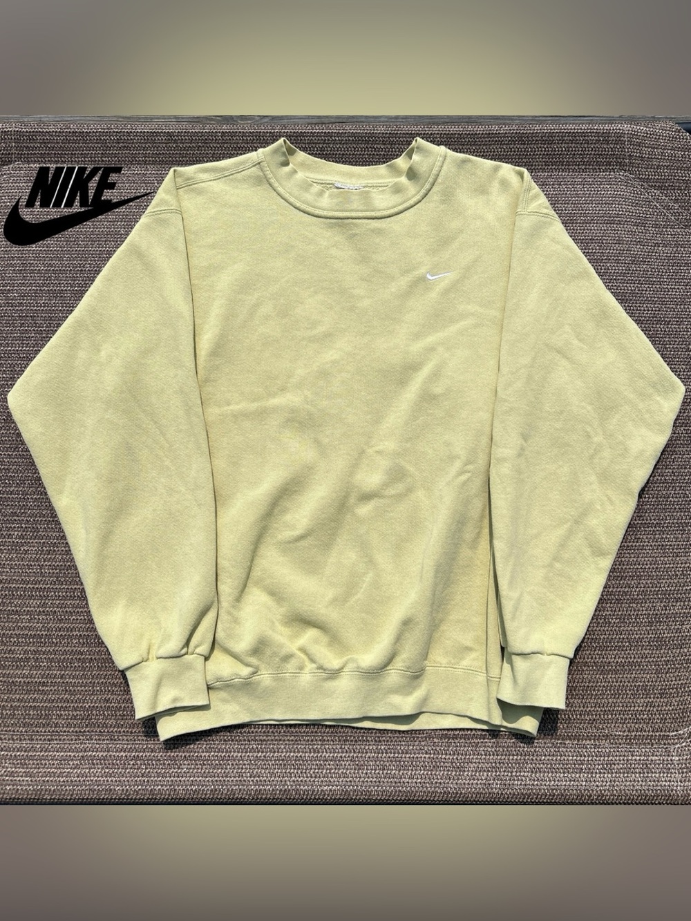 Nike Mini Swoosh Fleece Crewneck Sweatshirt Lime Green